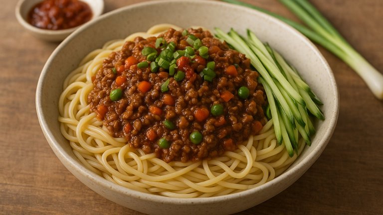 Chinese Noodles In Meat Sauce (Zha Jiang Mian)