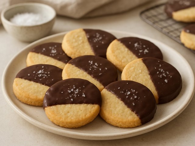 Chocolate & Sea Salt Shortbread Cookies
