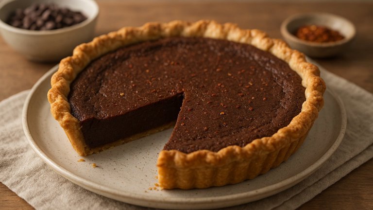 CHOCOLATE CHILI CHESS PIE