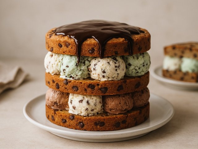 Chocolate Chip Triple-Decker Cake