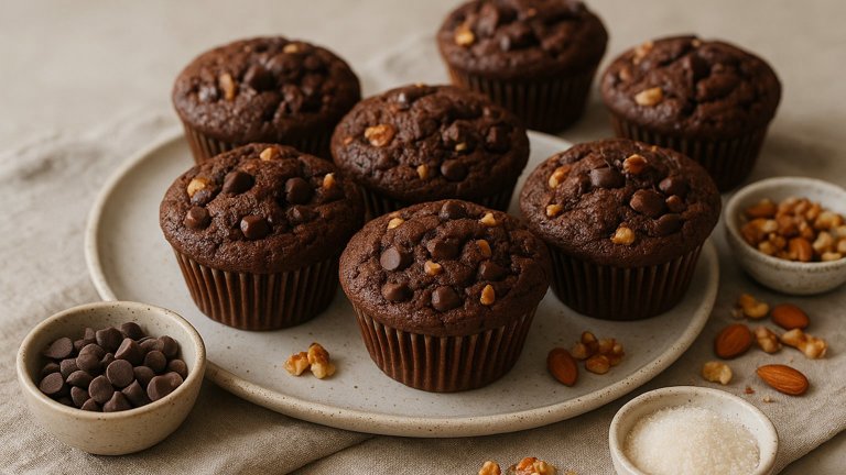 Chocolate Chocolate Chip Muffins