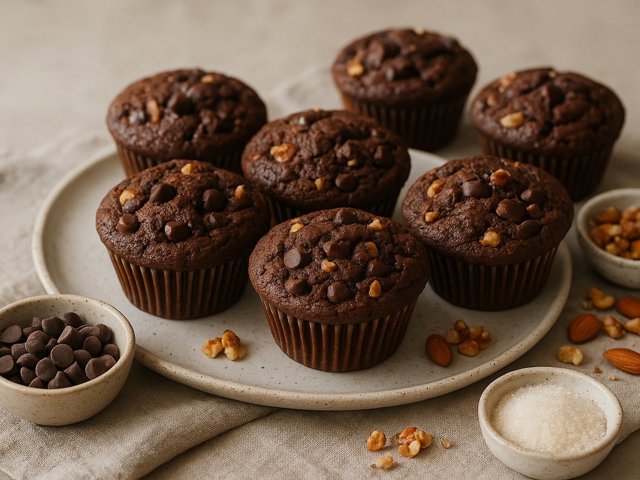 Chocolate Chocolate Chip Muffins
