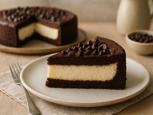 Chocolate Cornbread Cheesecake