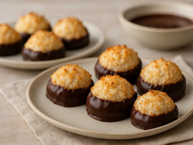 Chocolate-Dipped Macaroons