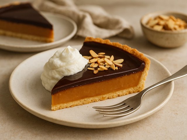 Chocolate-Glazed Caramel Tart