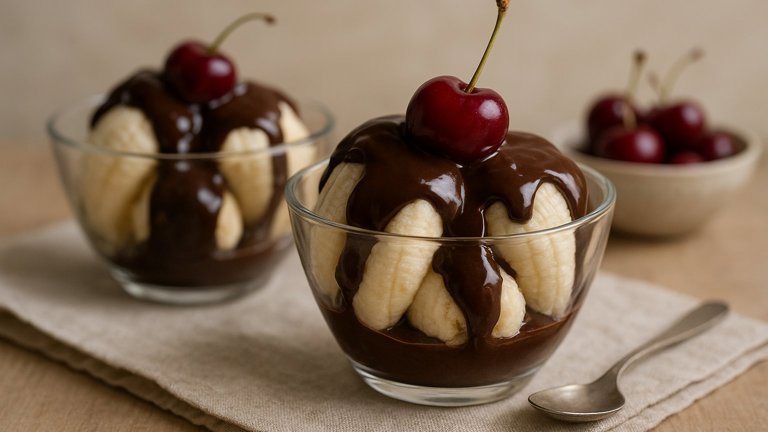 Chocolate-Covered Banana “Ice Cream” Sundaes