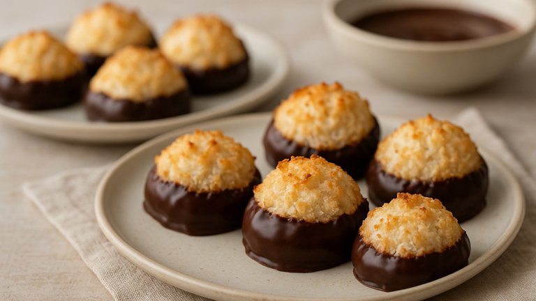 Chocolate-Dipped Macaroons