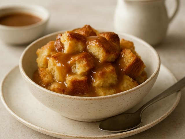 Classic Bread Pudding WITH Bourbon Caramel Sauce