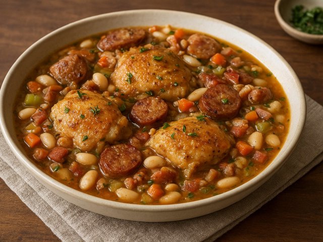Classic Chicken, Sausage & White Bean Stew