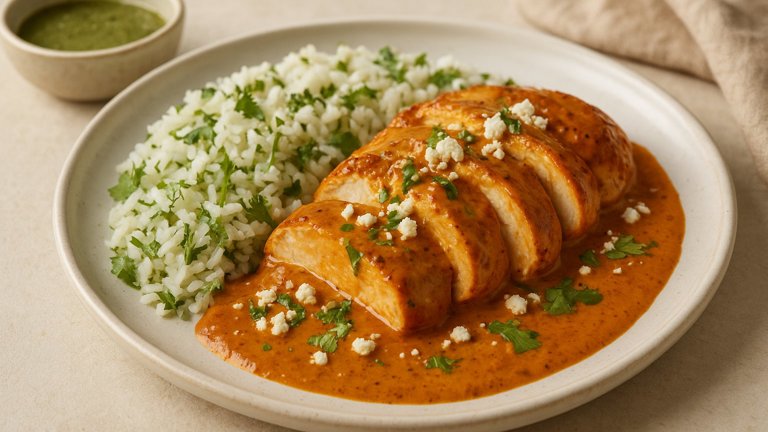 Classic Creamy Chipotle Chicken With Cilantro Rice & Cotija Cheese