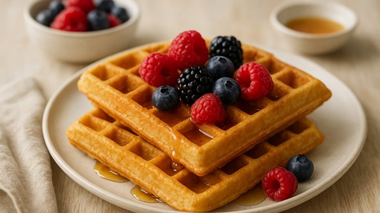 Coconut Flour Waffles With Berries