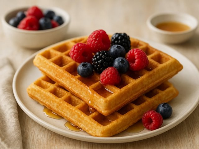 Coconut Flour Waffles With Berries