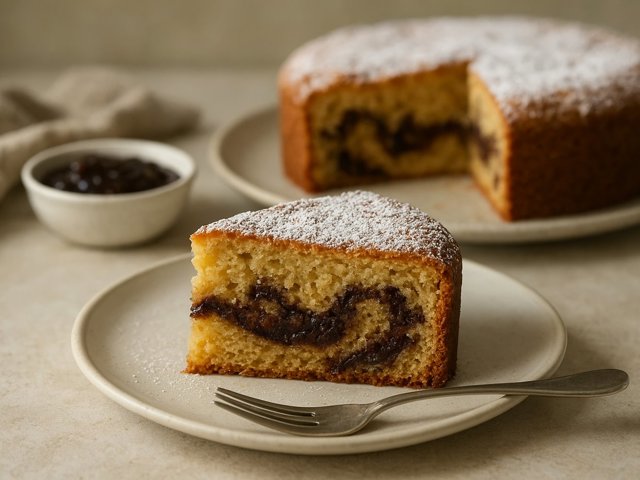 Coffee CAKE WITH Marbled Filling