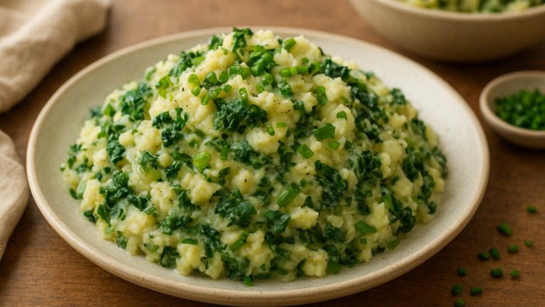 Colcannon (Mashed Potatoes With Kale Or Cabbage And Green Onions)