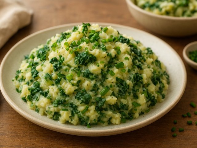 Colcannon (Mashed Potatoes With Kale Or Cabbage And Green Onions)