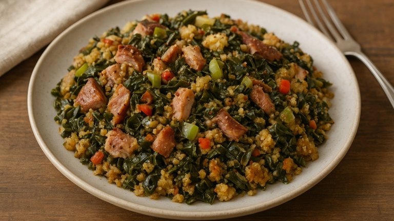 Collard Green And Smoked Turkey Dressing