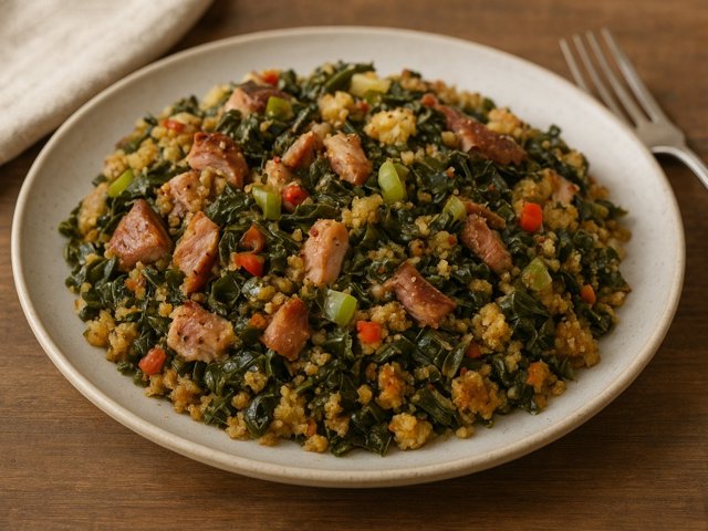 Collard Green And Smoked Turkey Dressing