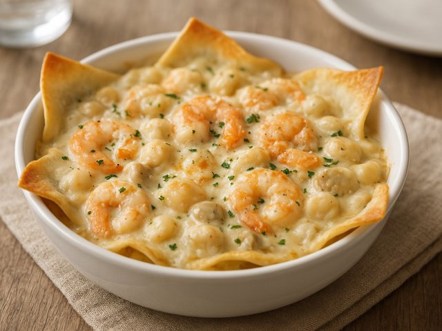 CopyCat Macaroni Grill's Baked Creamy Seafood