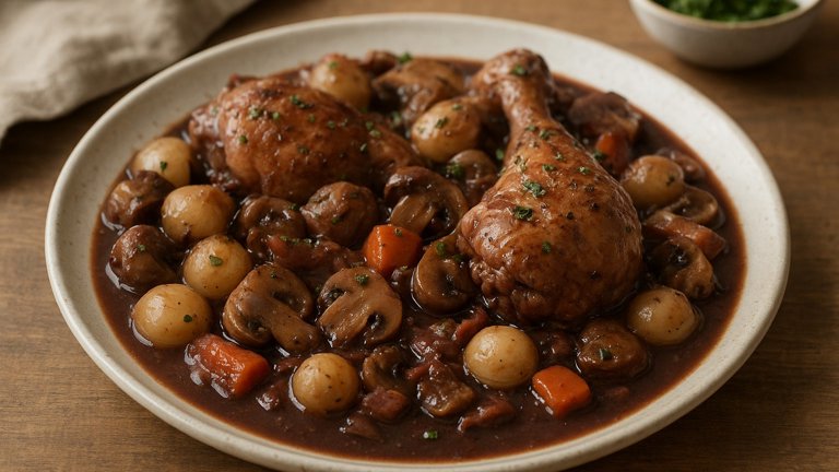 COQ AU VIN (Chicken Braised IN Wine)
