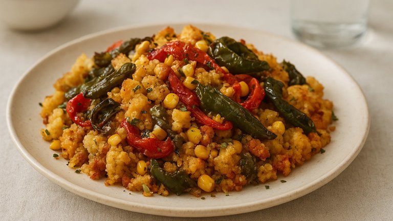 Corn Bread Stuffing With Roasted Peppers