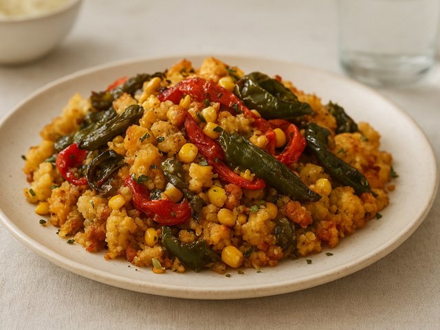 Corn Bread Stuffing With Roasted Peppers