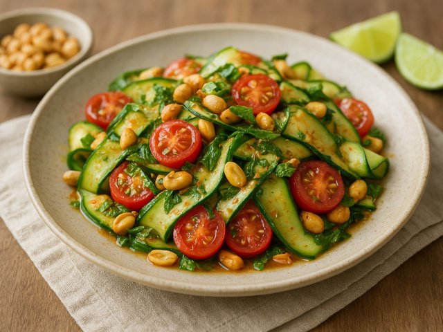 Courgette And Spiced Peanut Salad
