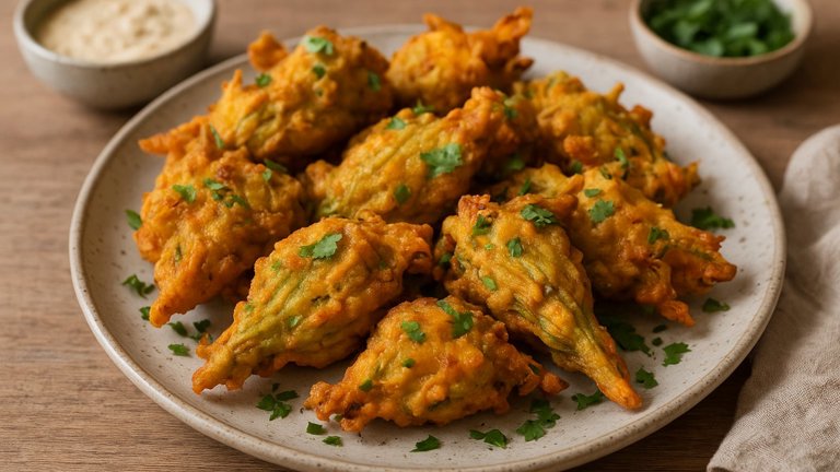 Courgette Flower Bhajis