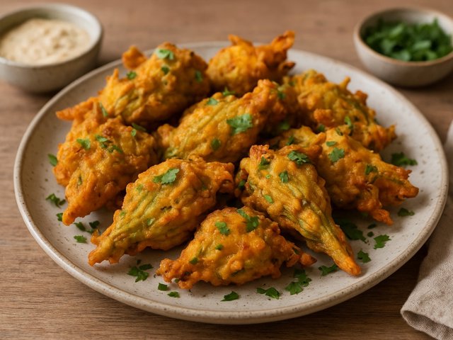 Courgette Flower Bhajis