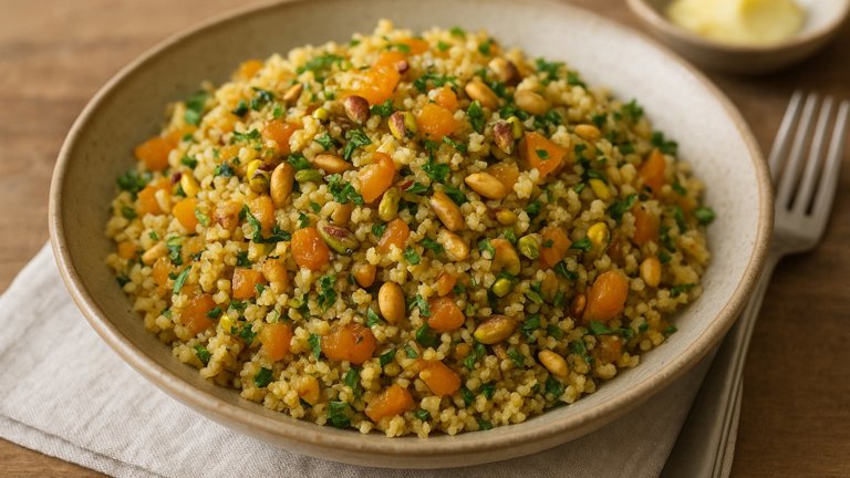 Couscous Stuffing With Apricots And Pistachios