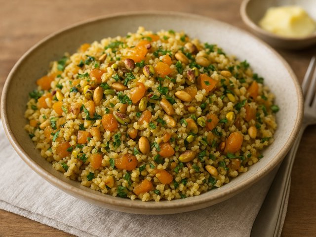 Couscous Stuffing With Apricots And Pistachios