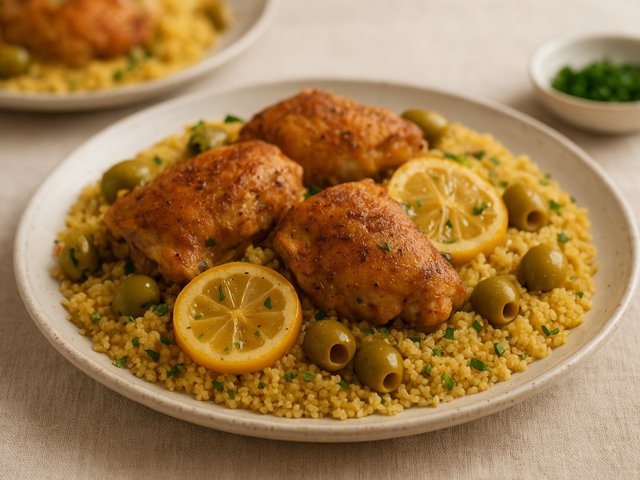 Couscous With Chicken, Lemon, And Olives