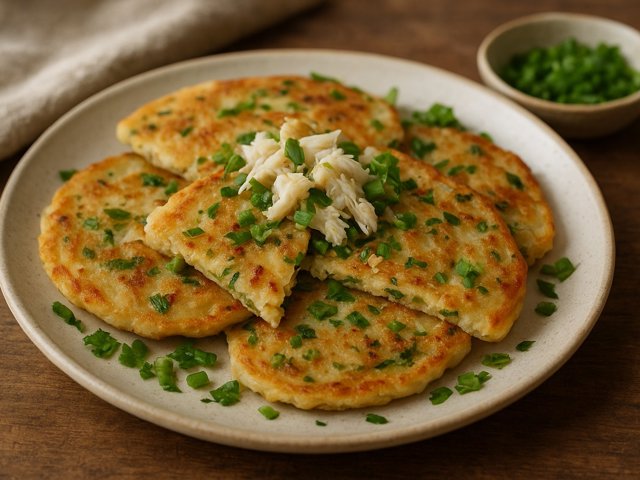 Crab & Spring Onion Pancakes