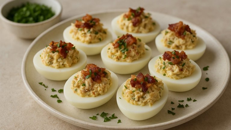 Crab Deviled Eggs With Bacon