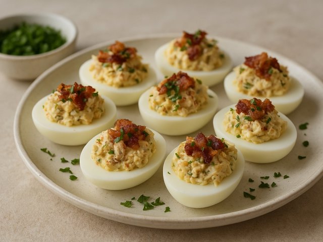 Crab Deviled Eggs With Bacon