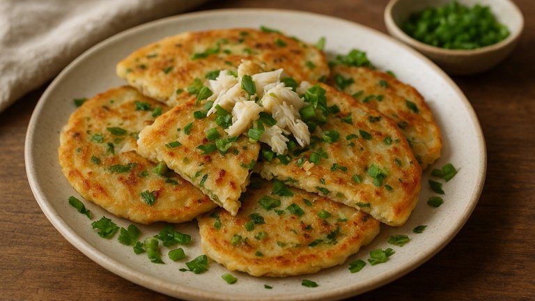 CRAB & Spring Onion Pancakes
