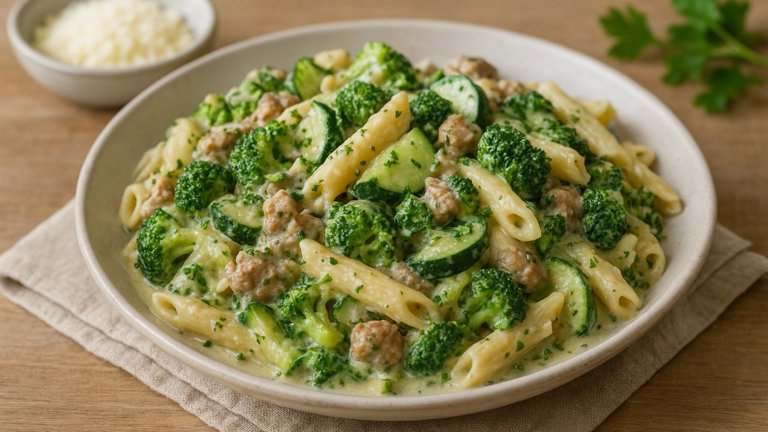 Creamy Broccoli And Zucchini