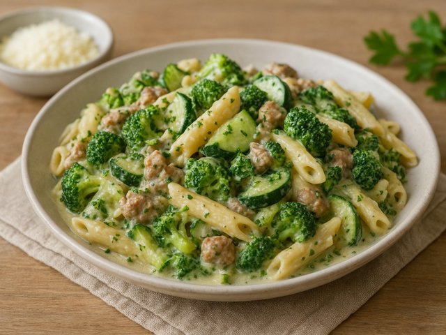 Creamy Broccoli And Zucchini