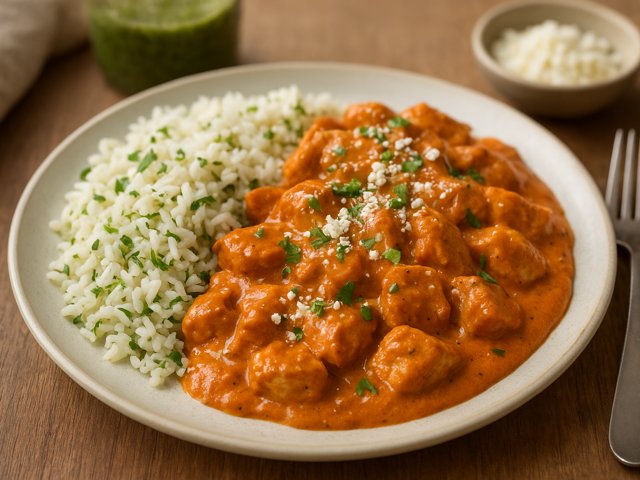 Creamy Chipotle Chicken With Cilantro Rice & Cotija Cheese