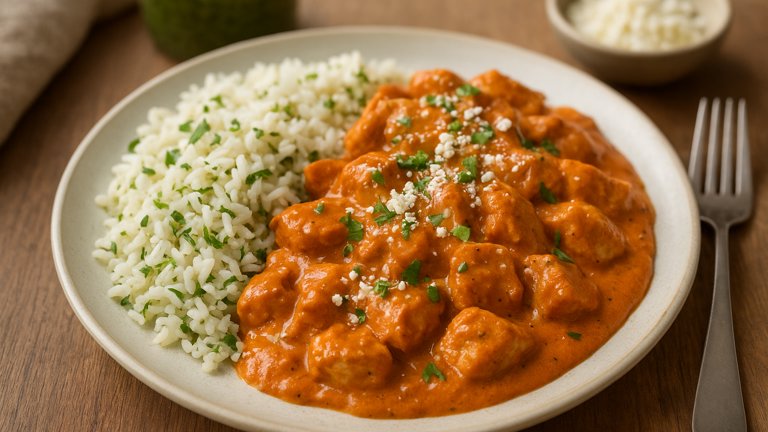 Creamy Chipotle Chicken with Cilantro Rice & Cotija Cheese