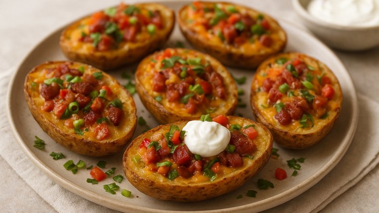 Creole Loaded Potato Skins
