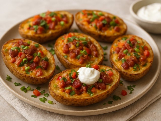 Creole Loaded Potato Skins