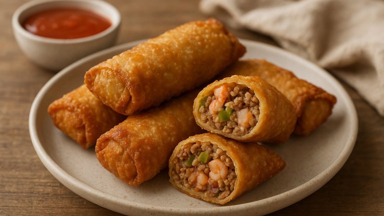 Creole Pork and Shrimp Egg Rolls