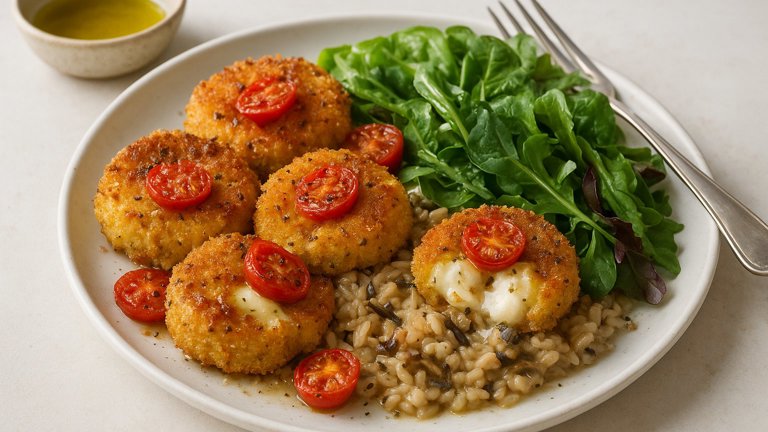 Crispy Caprese Cakes