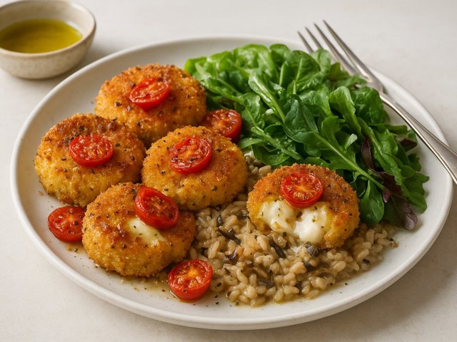 Crispy Caprese Cakes