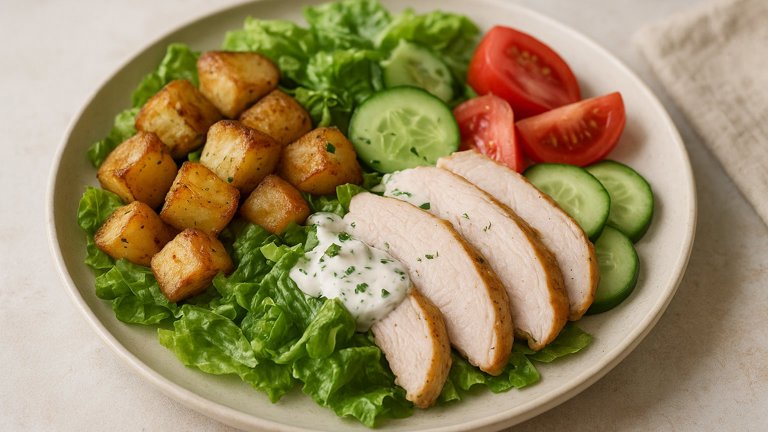 Crispy Potato Turkey Ranch-Style Protein Salad