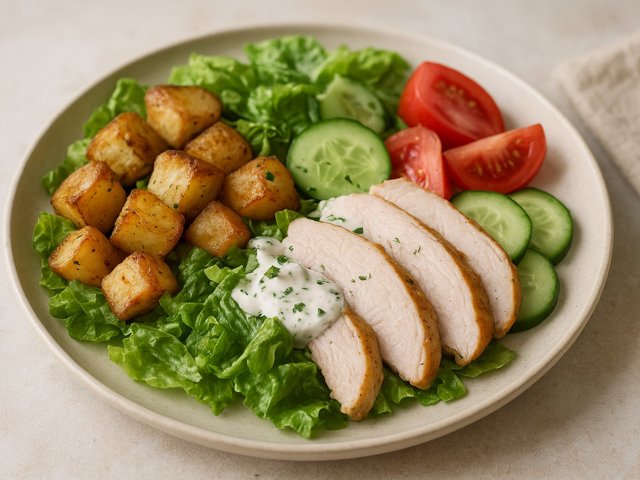 Crispy Potato Turkey Ranch-Style Protein Salad