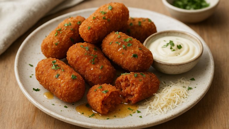 Crispy Sobrasada Croquettes With Honey And Manchego