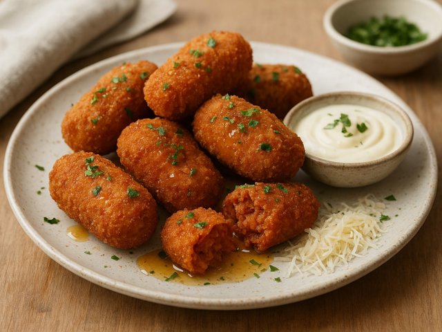 Crispy Sobrasada Croquettes With Honey And Manchego