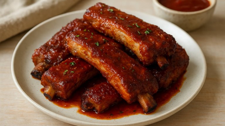 CUMIN-CORIANDER SPARERIBS WITH HONEY BARBECUE SAUCE