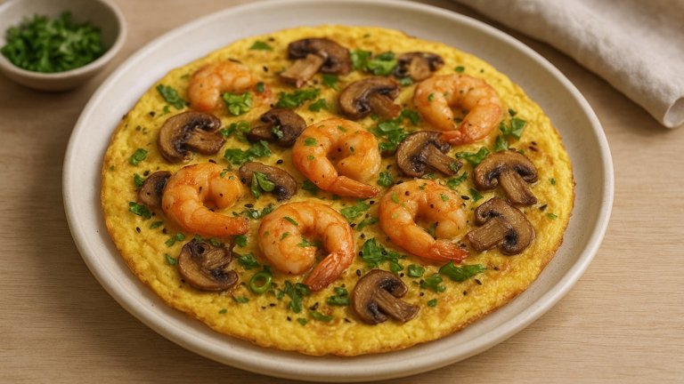 Curry House Prawn And Mushroom Omelette
